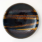 Amber & Black Stoneware Charger