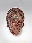 Mask No. 38. Rust Brown Stripes w/ White Dots