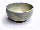 Pale Yellow Tea Bowl w/ Silver Fur